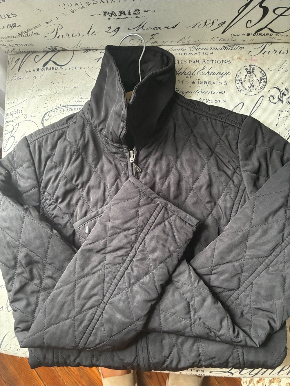 Tommy Hilfiger Black Quilted Jacket Essential Sleek Timeless Designer Outerwear